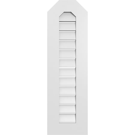 Ekena Millwork Octagonal Top Surface Mount PVC Gable Vent: Functional, w/ 3-1/2"W x 1"P Standard Frame, 12"W x 40"H GVPOT12X4001SF